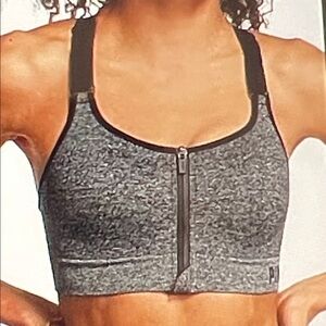 PINK Active Grey Seamless Air High Impact Sports Bra Size L